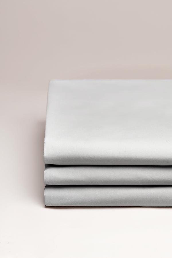 Drap plat percale uni Gris moiré