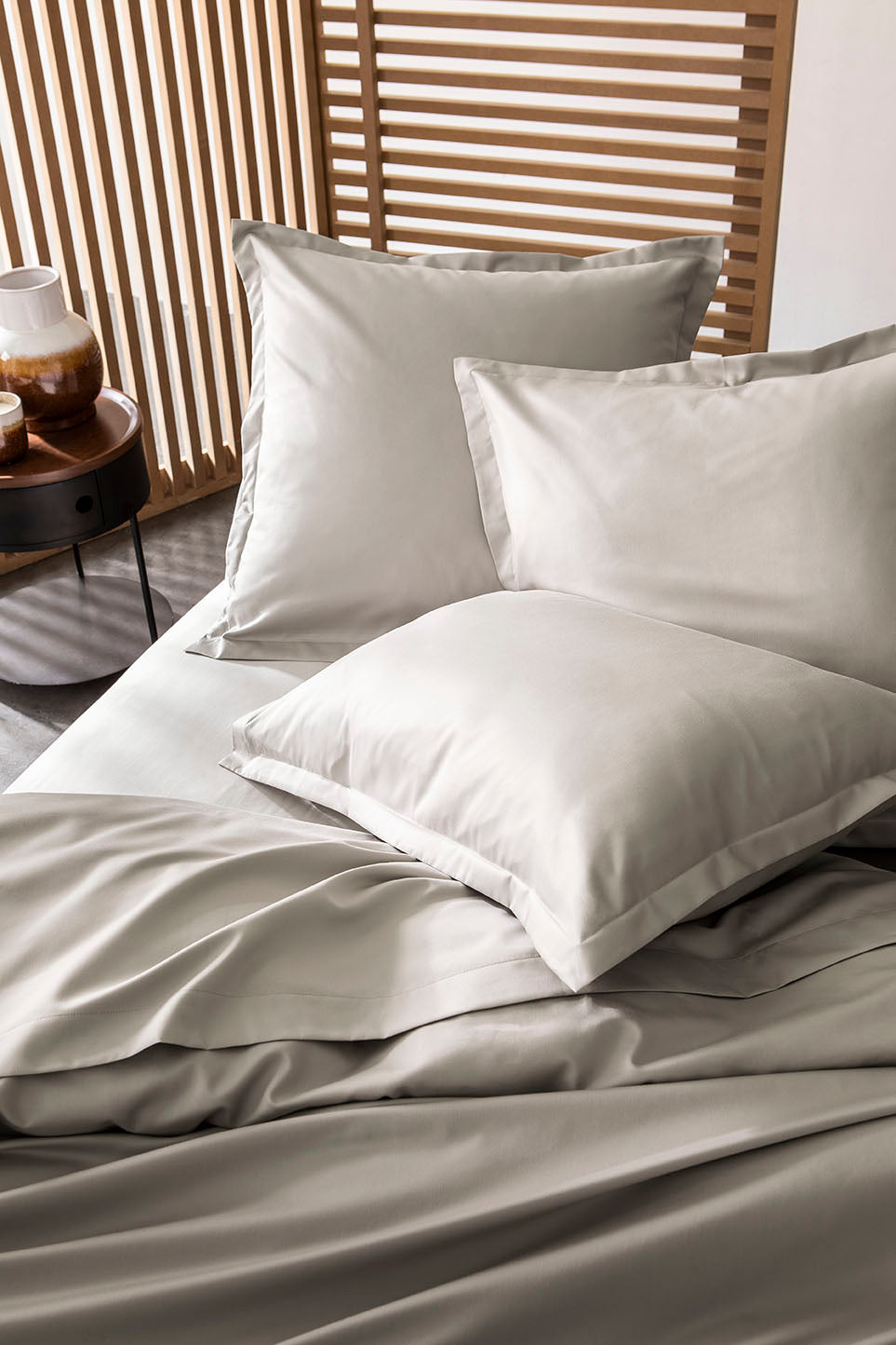 Drap plat satin uni Blanc pur