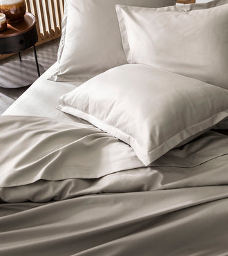Drap plat satin uni Greige