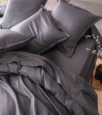 Drap plat satin uni Graphite