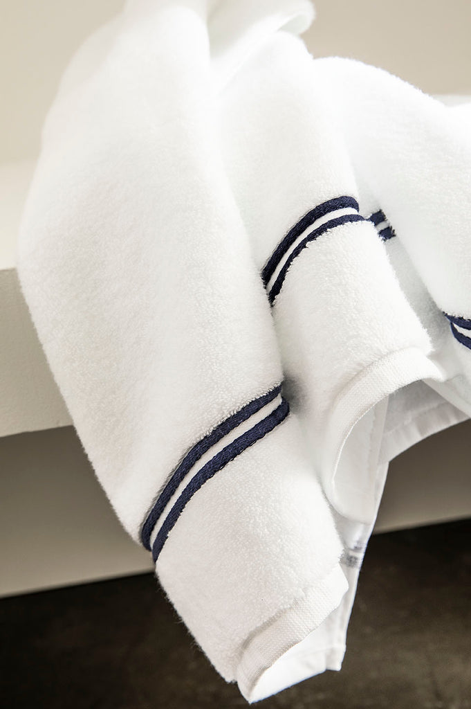 Serviette de toilette bourdon Blanc bleu