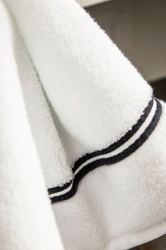 Serviette de toilette bourdon Blanc noir