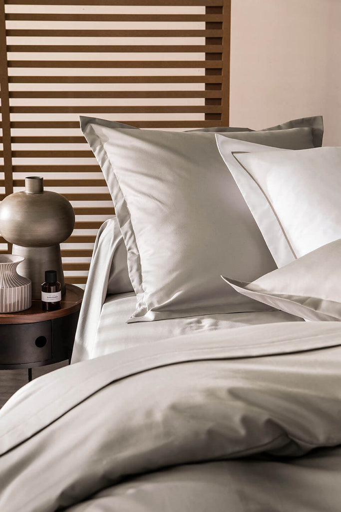 Housse de couette satin unie Greige