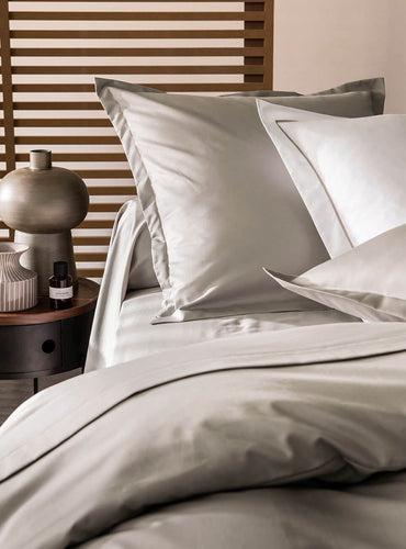 Housse de couette satin unie Blanc pur