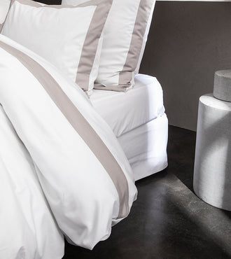 Parure de lit satin bicolore Bicolore greige