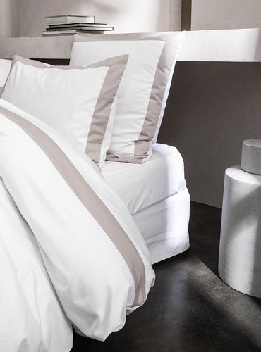 Parure de lit satin bicolore Bicolore greige