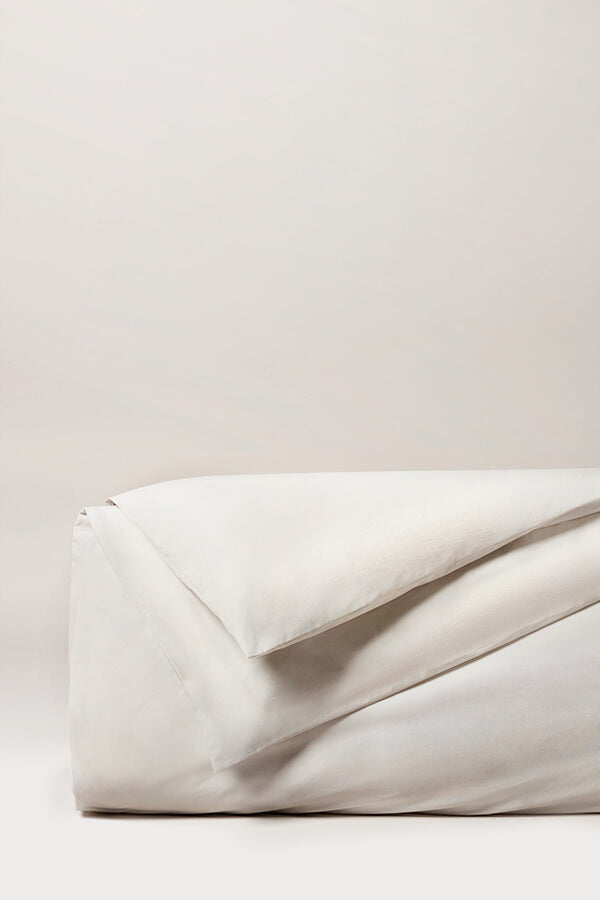 Housse de couette percale unie Greige