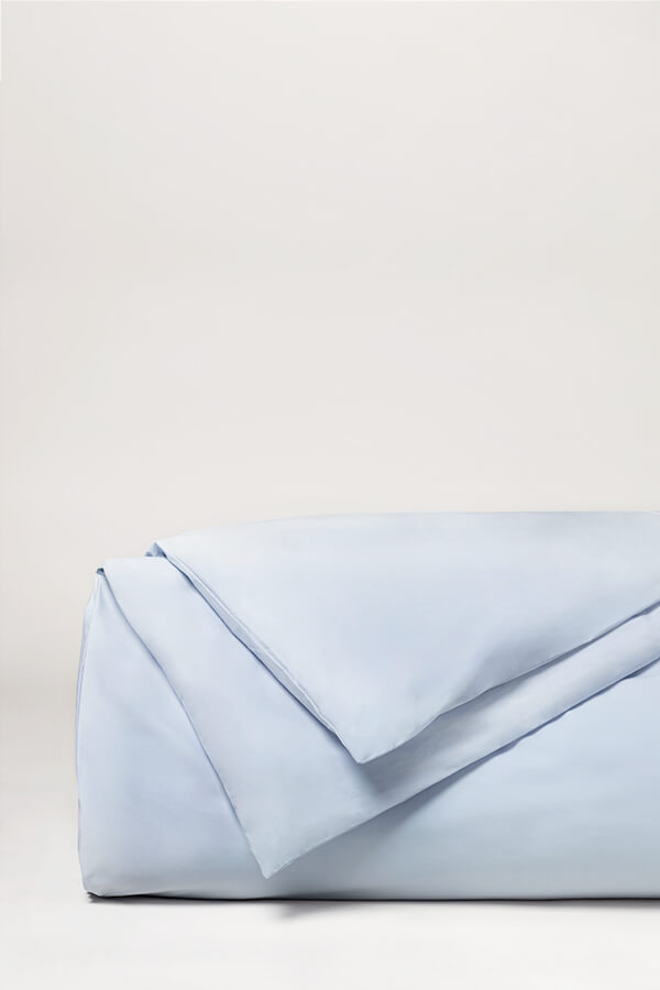 Housse de couette percale unie Bleu azur