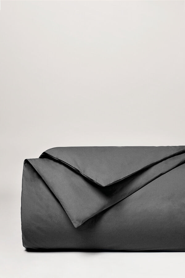 Housse de couette percale unie Gris graphite