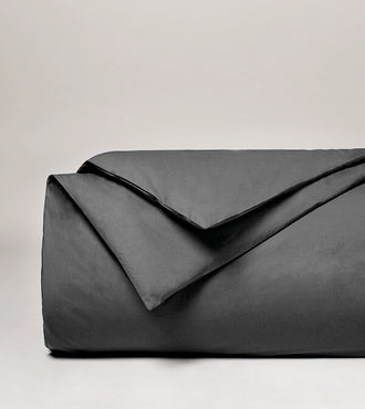 Housse de couette satin unie Graphite