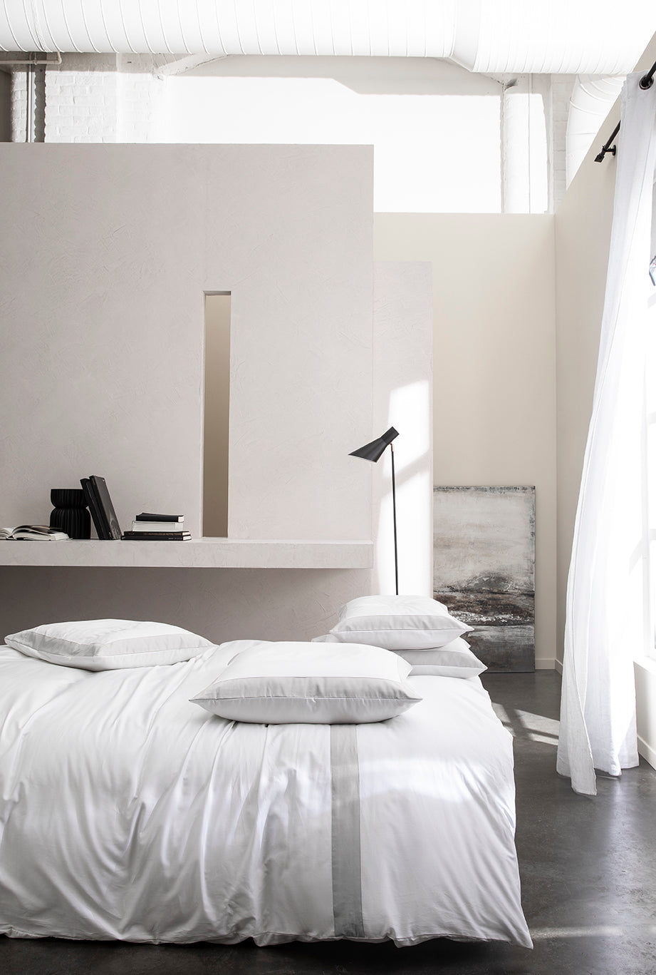 Parure de lit satin bicolore Bicolore gris acier
