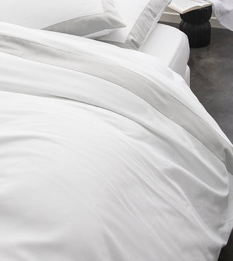 Parure de lit satin bicolore Bicolore gris acier