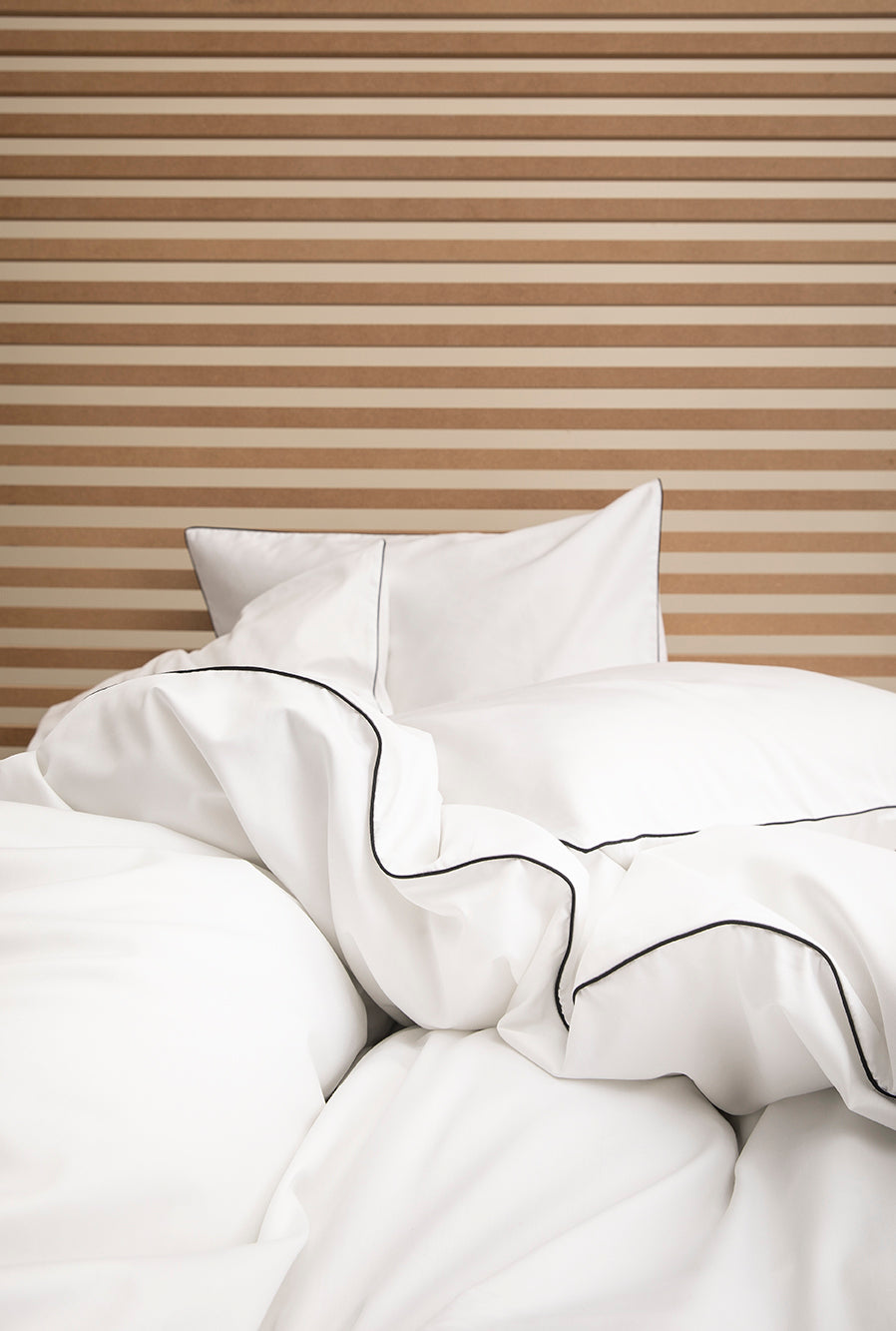 Housse de couette passepoil satin Passepoil noir