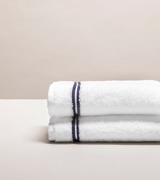 Set de 2 serviettes invités bourdon Blanc bleu
