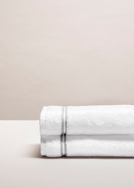 Set de 2 serviettes invités bourdon Blanc gris