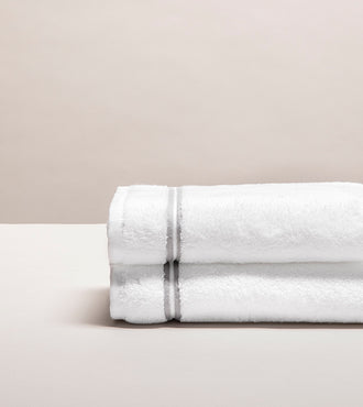 Set de 2 serviettes invités bourdon Blanc gris