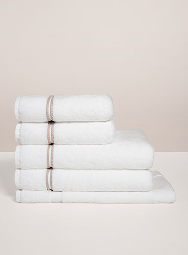 Drap de bain bourdon Blanc beige