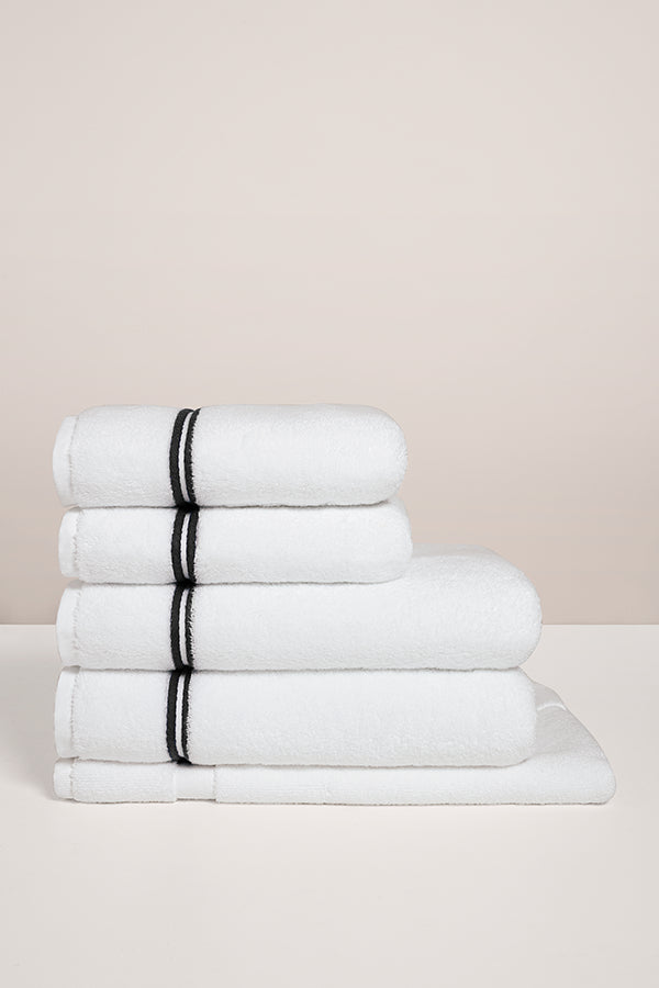 Drap de bain bourdon Blanc noir