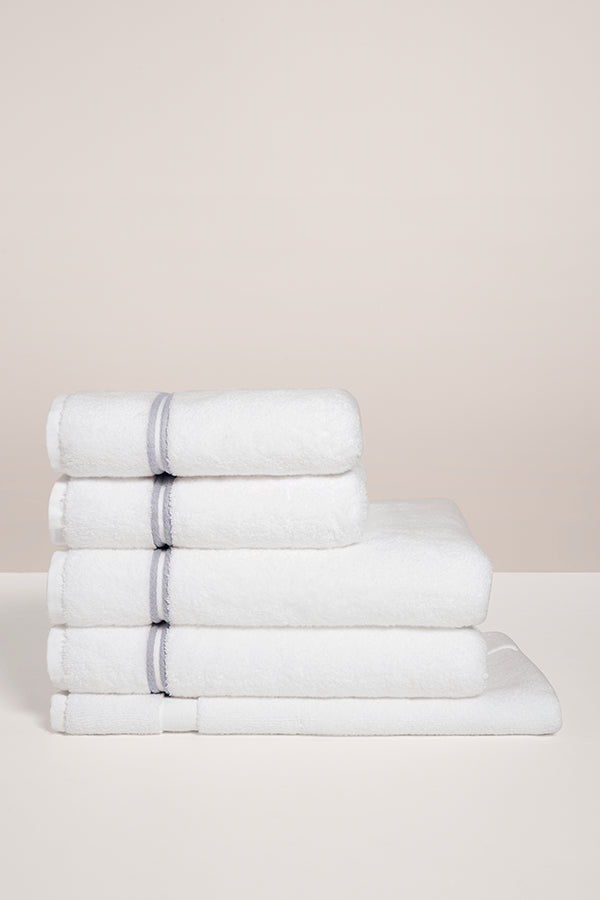 Drap de bain bourdon Blanc gris