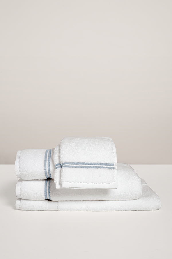 Serviette de toilette bourdon Blanc bleu glacier