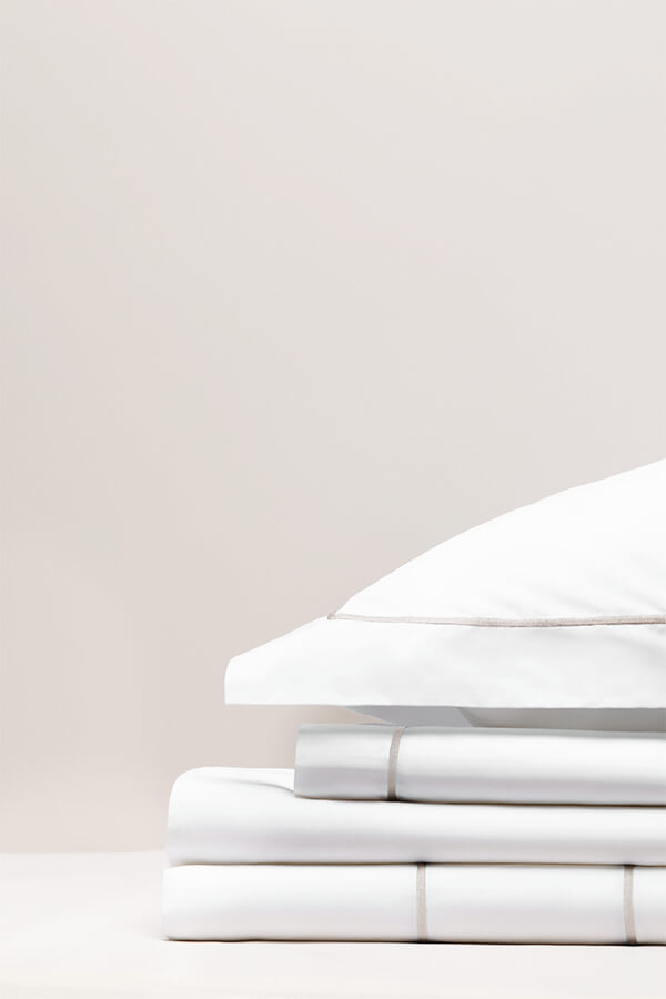 Parure de lit percale bourdon Bourdon greige