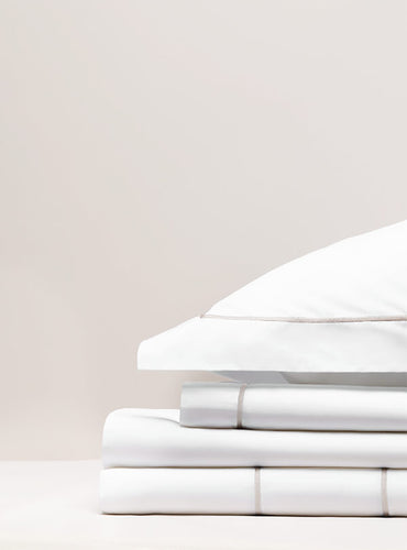 Parure de lit percale bourdon Bourdon greige