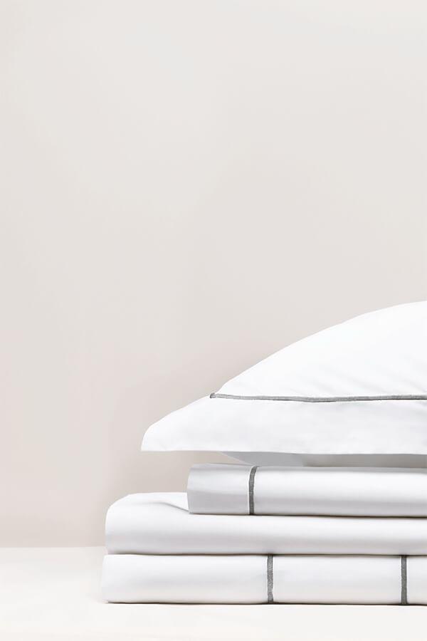 Parure de lit percale bourdon Bourdon gris acier