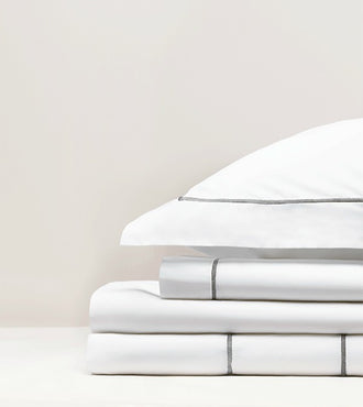 Parure de lit satin bourdon Bourdon gris acier