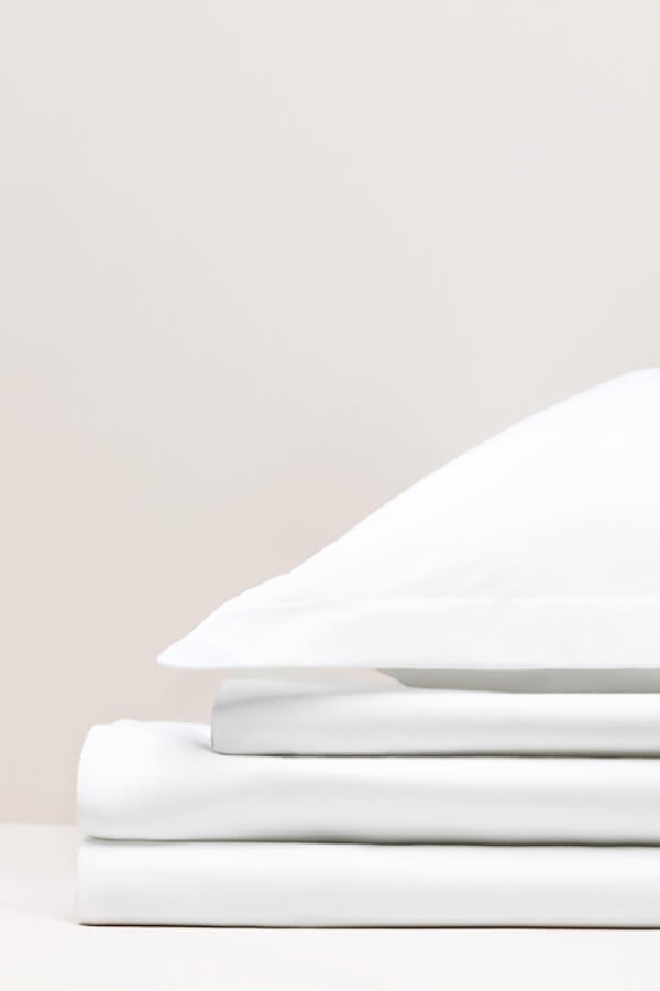 Parure de lit percale unie Blanc frais
