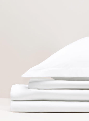 Parure de lit percale unie Blanc frais