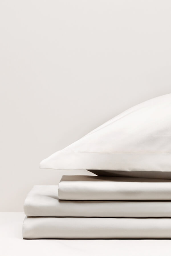 Parure de lit percale unie Blanc frais