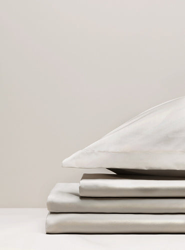 Parure de lit satin unie Blanc pur