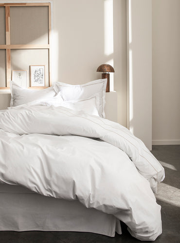 Parure de lit percale bourdon Bourdon greige