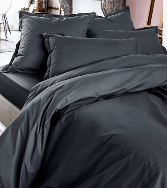 Drap plat percale uni Gris graphite