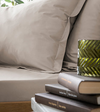 Drap housse percale bonnet 40 cm Greige