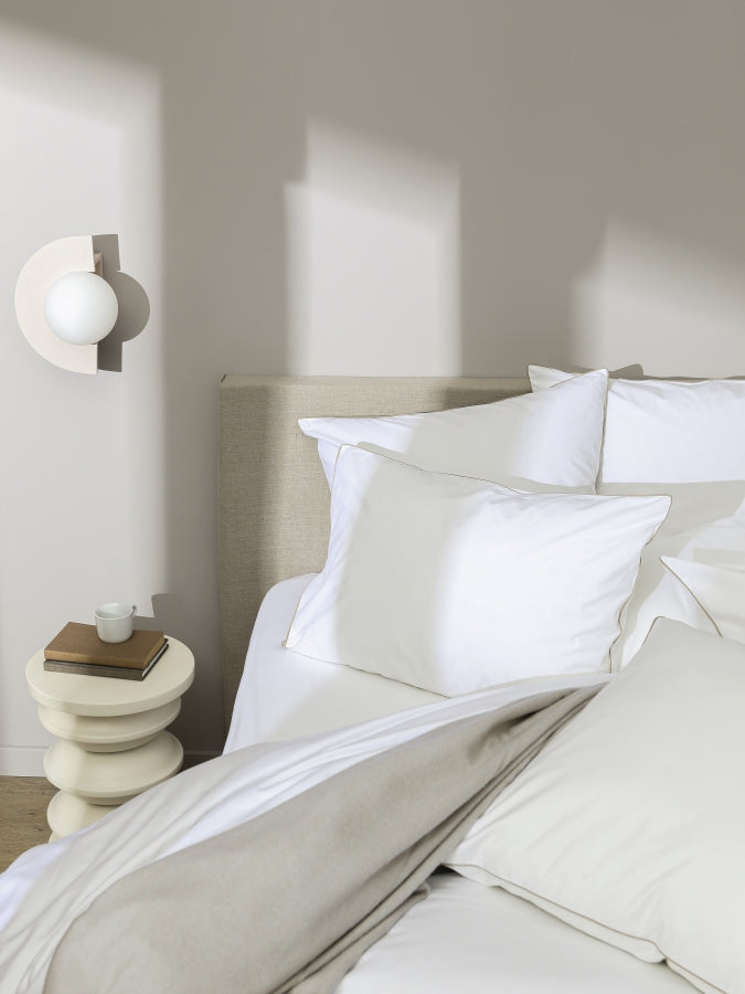 Housse de couette passepoil satin Passepoil greige