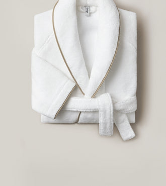 Peignoir de bain bourdon Blanc beige