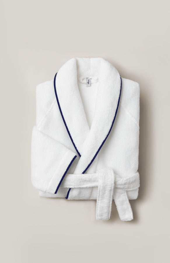 Peignoir de bain bourdon Blanc bleu