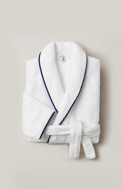 Peignoir de bain bourdon Blanc bleu