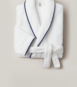 Peignoir de bain bourdon Blanc bleu