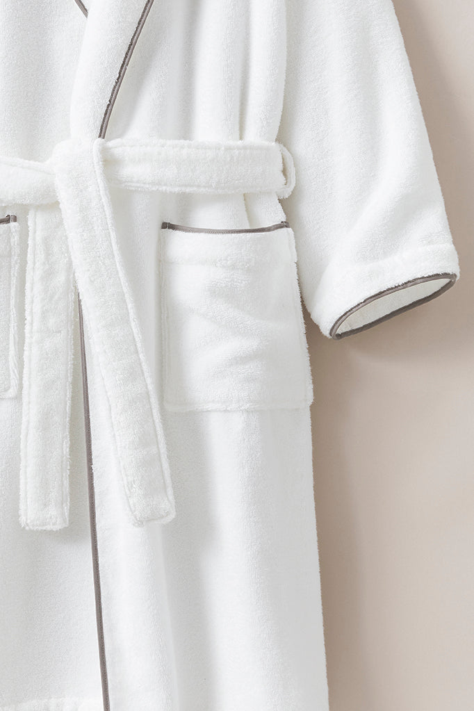 Peignoir de bain bourdon Blanc gris