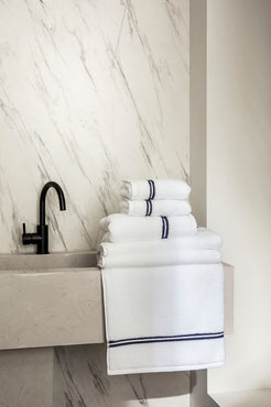 Drap de bain bourdon Blanc bleu