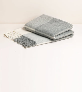 Plaid pure laine de mérinos Gris