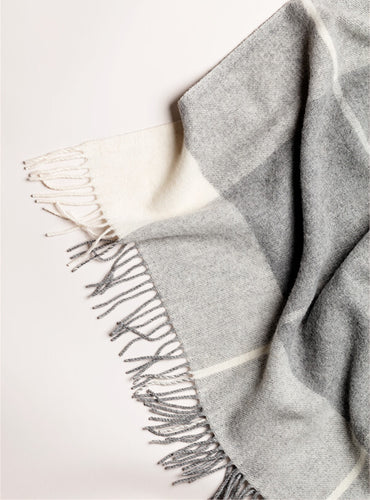 Plaid pure laine de mérinos Gris