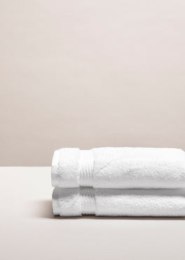 Set de 2 serviettes invités Blanc pur