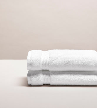 Set de 2 serviettes invités Blanc pur