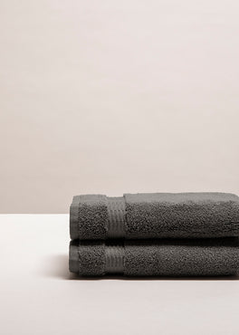 Set de 2 serviettes invités Gris ardoise