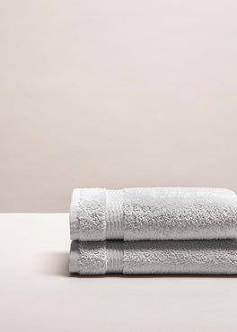 Set de 2 serviettes invités Gris galet