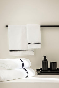 Drap de bain bourdon Blanc noir
