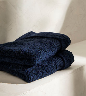 Set de 2 serviettes invités Bleu marine